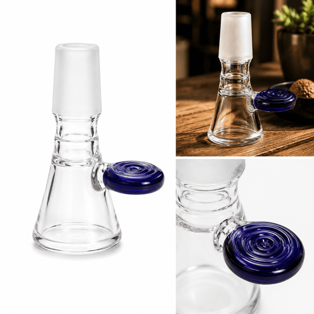 Glaskopf Blau mit Henkel | Schliff: 14,5mm