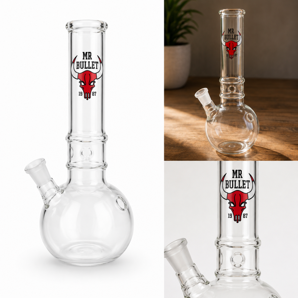  Mr. Bullet Glasbong mit Eis | H: 30 cm, Ø: 40mm, Schliff: 14,5mm