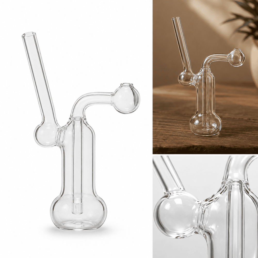 Glas-Ölbong mit seite mund | Hohe: 17cm