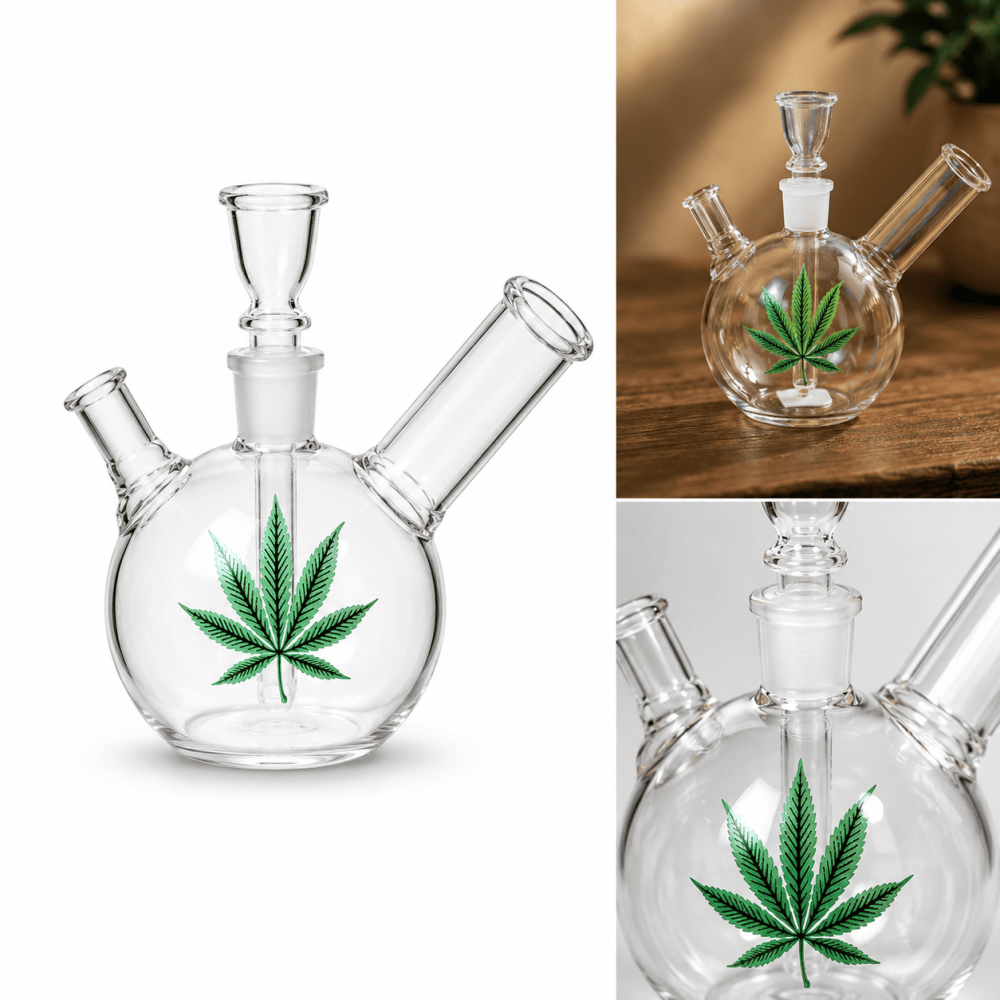Glasbong mit langem Kickloch | H:16cm, Schliff: 18,8mm