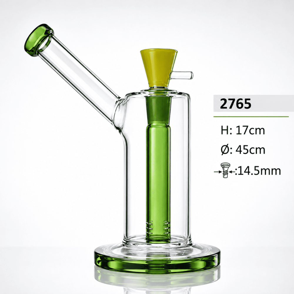 Glasbong mit Perkolator und Glasköpf| H: 17cm, Ø: 45mm, Schliff: 14.5mm