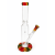 Gl.Bong 35cm. dia-55/34mm.+eis  blumen base farbig