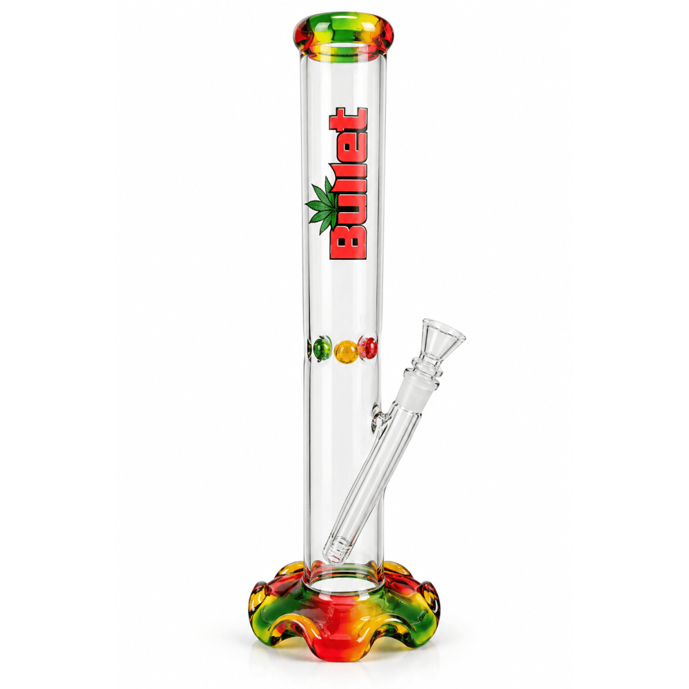 Blumen Base Farbige Glas bong Hoch 43 cm. mit Eis18,8mm