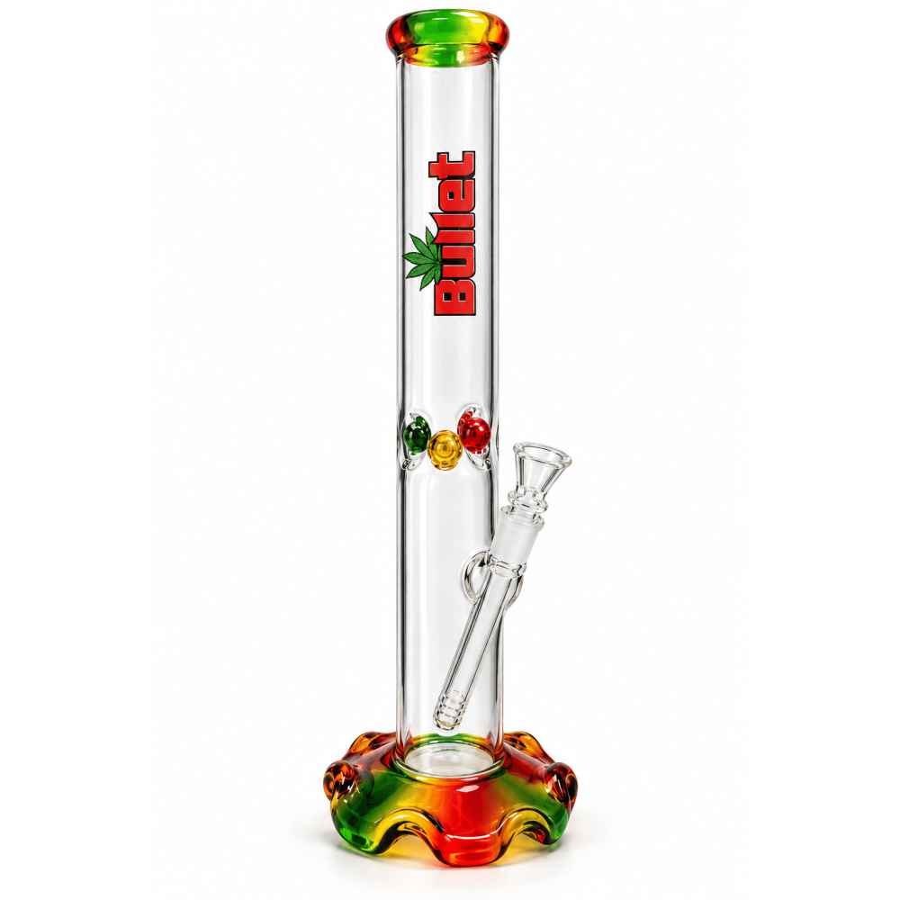 Blumen Base Farbige Glas bong Hoch 43 cm. mit Eis18,8mm