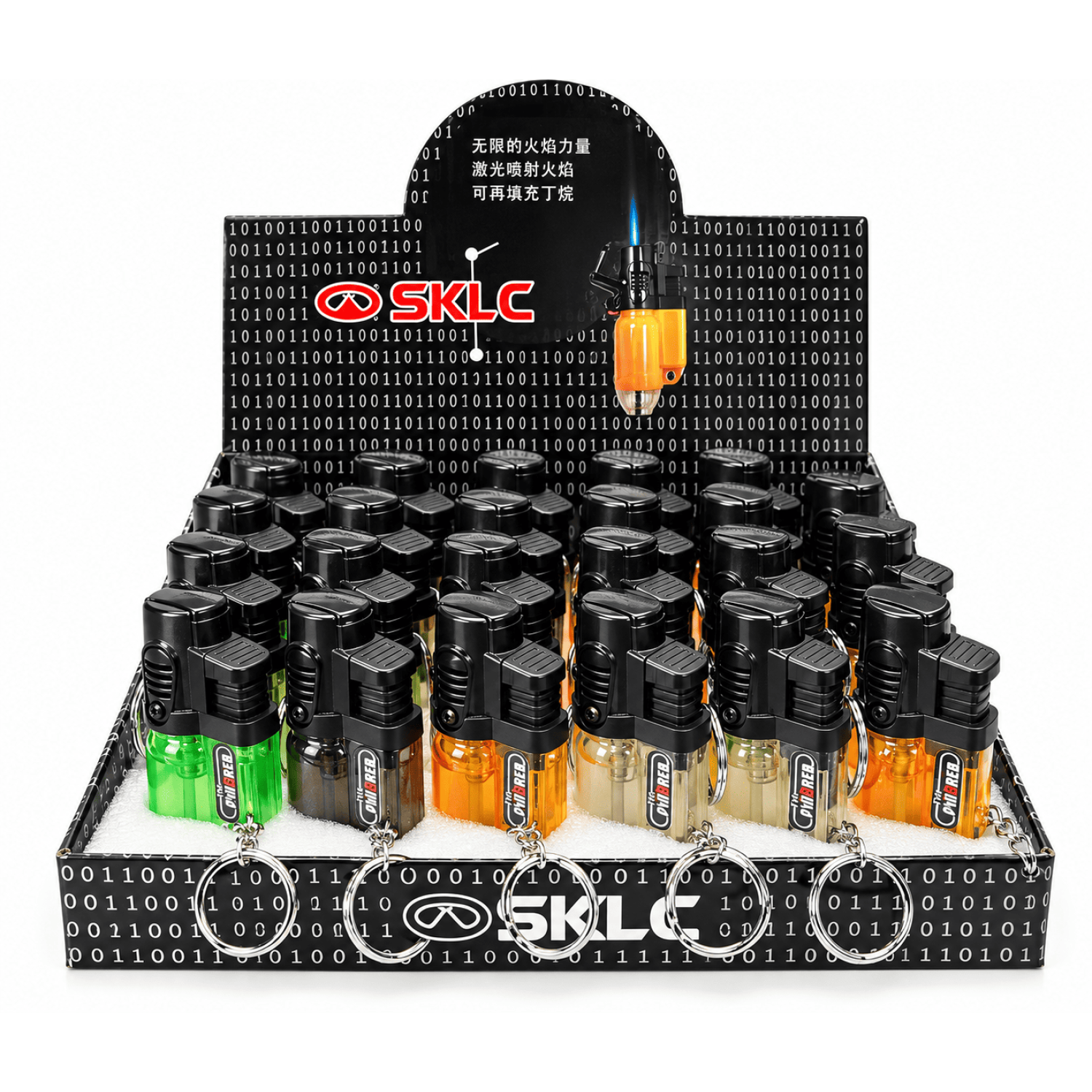 FZG  mit Kette & Kappe in 4 Farben Sortiert  Ohne Gas 15er pack 