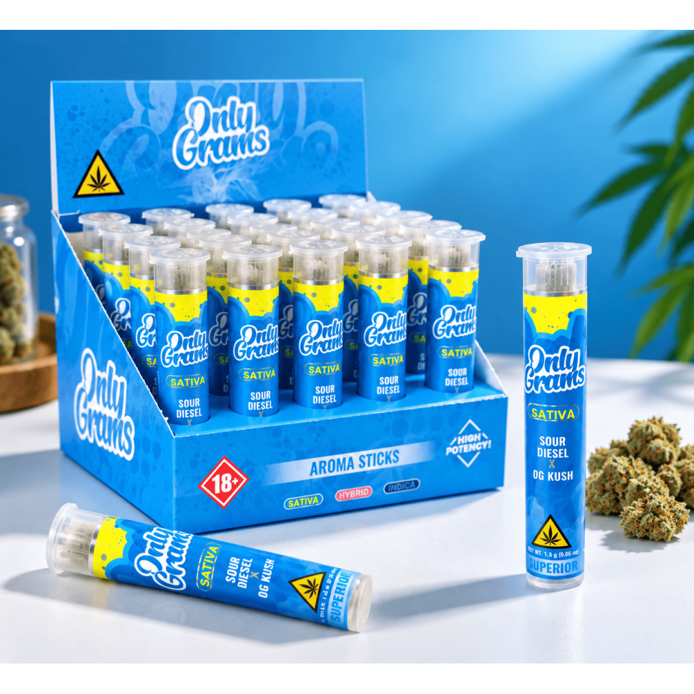 Only Grams Aroma Sticks " Sour Diesel+ OG Kush " Sativa + Indica , 1x1,5g, 20er Box