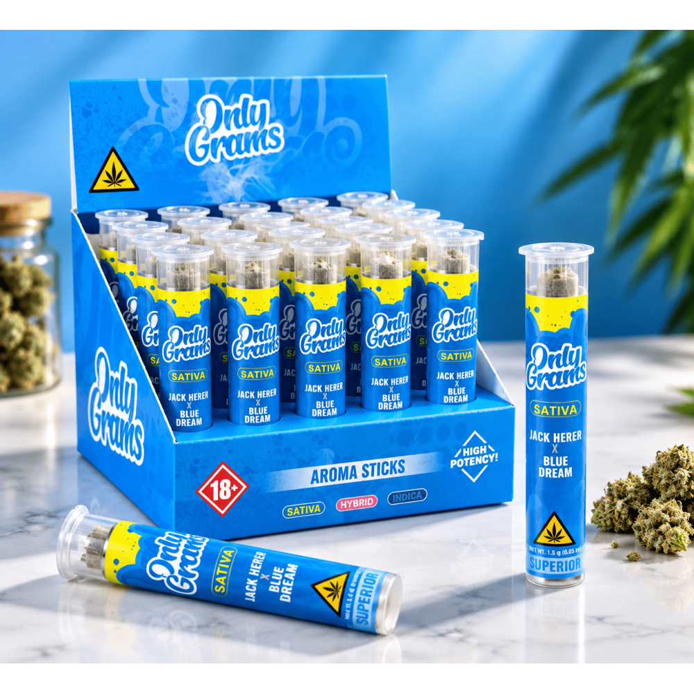 Only Gramm Aroma Sticks " Jack Herer + Blue Dream " + Sativa , 1x1,5g, 20er box