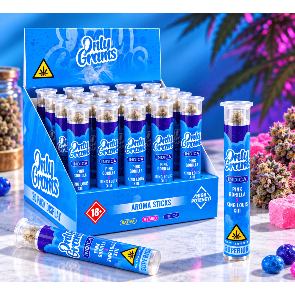 Only Grams Aroma Sticks " Pink Gorilla + King Louis XIII " Indica, 1x1,5g 