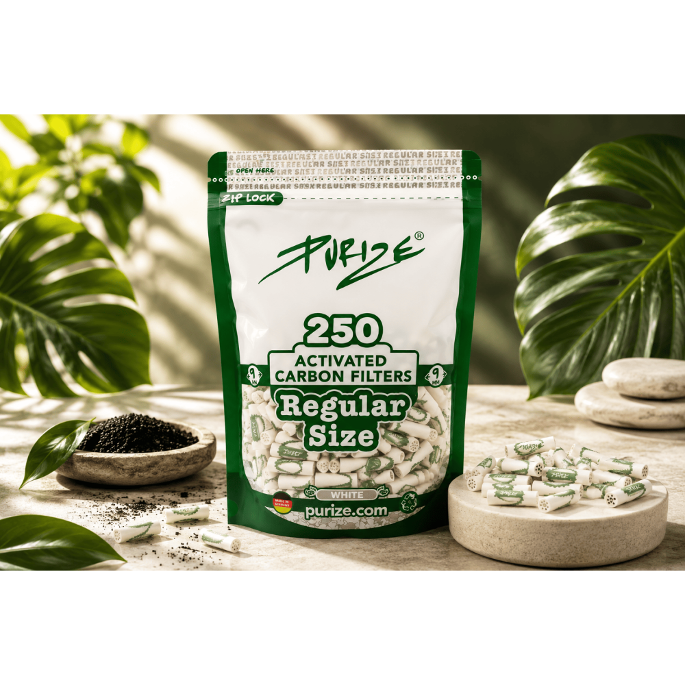 Purize Aktivkohlefilter Regular | Weiß ø 9mm 250 Stück