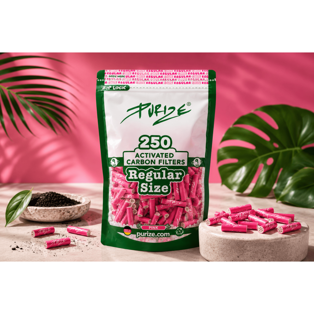 Purize Aktivkohlefilter Regular | Pink ø 9mm 250 Stück