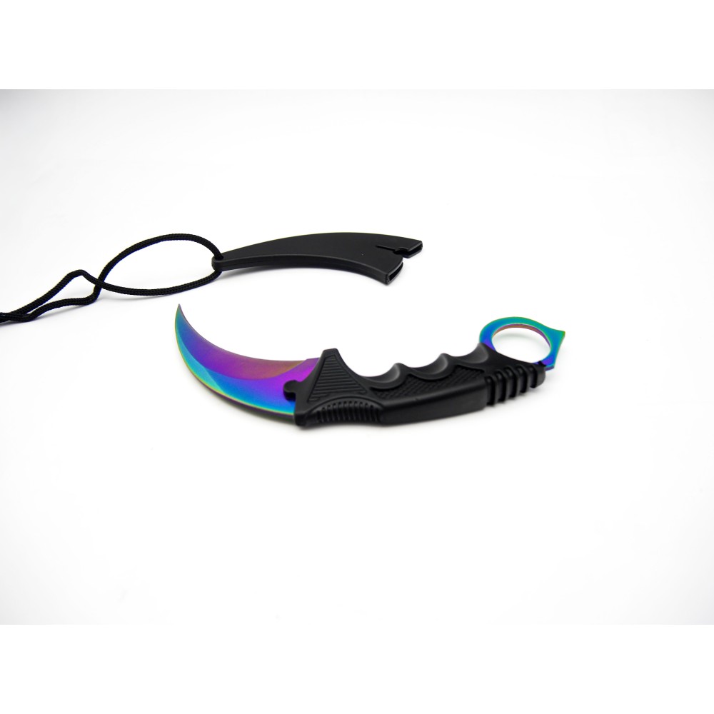 Messer Gebogene Rainbow mit Schutz Kappe Klingen lLänge: 8,5 cm,  Griff, mit Metall Loch Gesamt Länge: ca.19 cm 