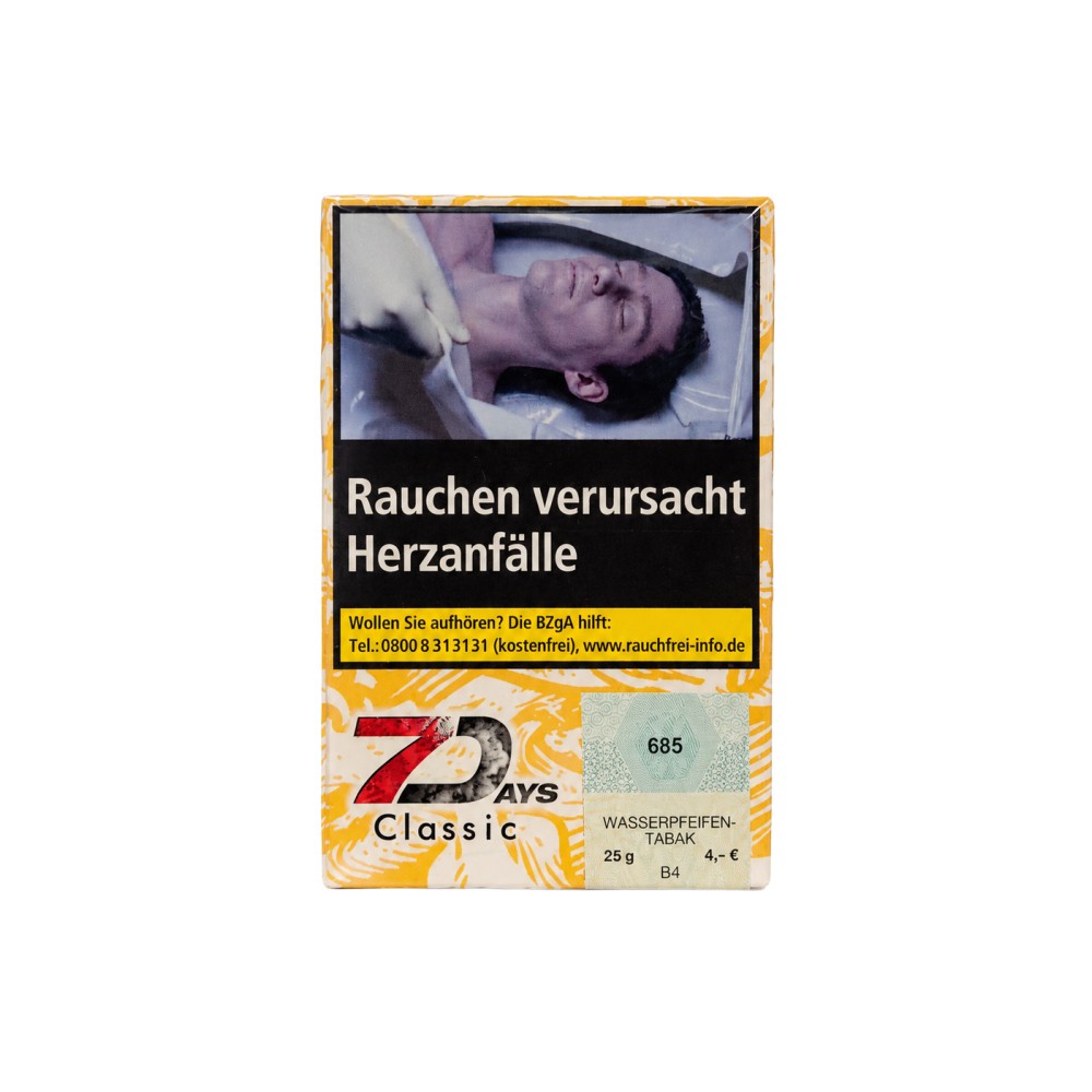 7 Days- Tabak Cold Peach  25g = VE10 , EVK 4,00€