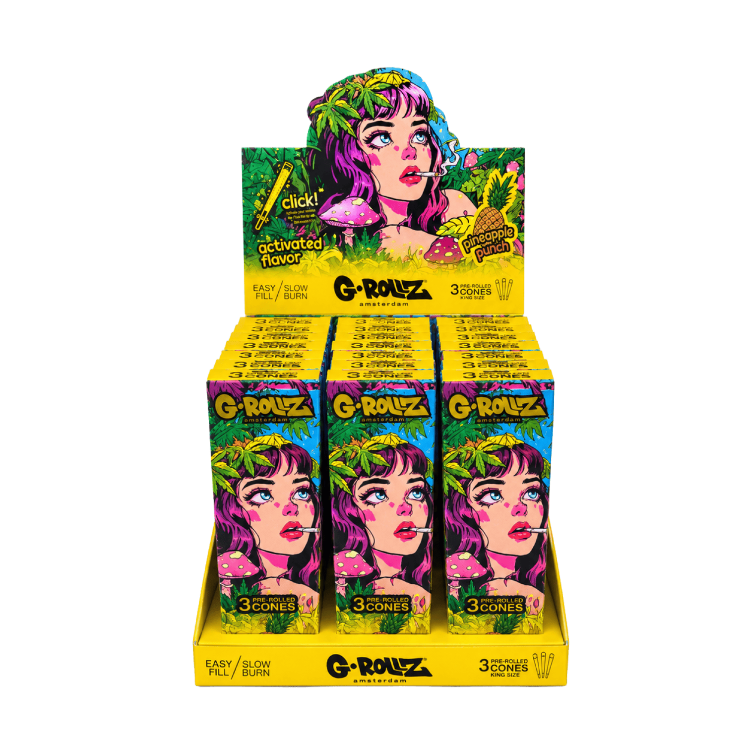 G-ROLLZ  " Pineapple Punch " 3er Pop Cones 24er Display