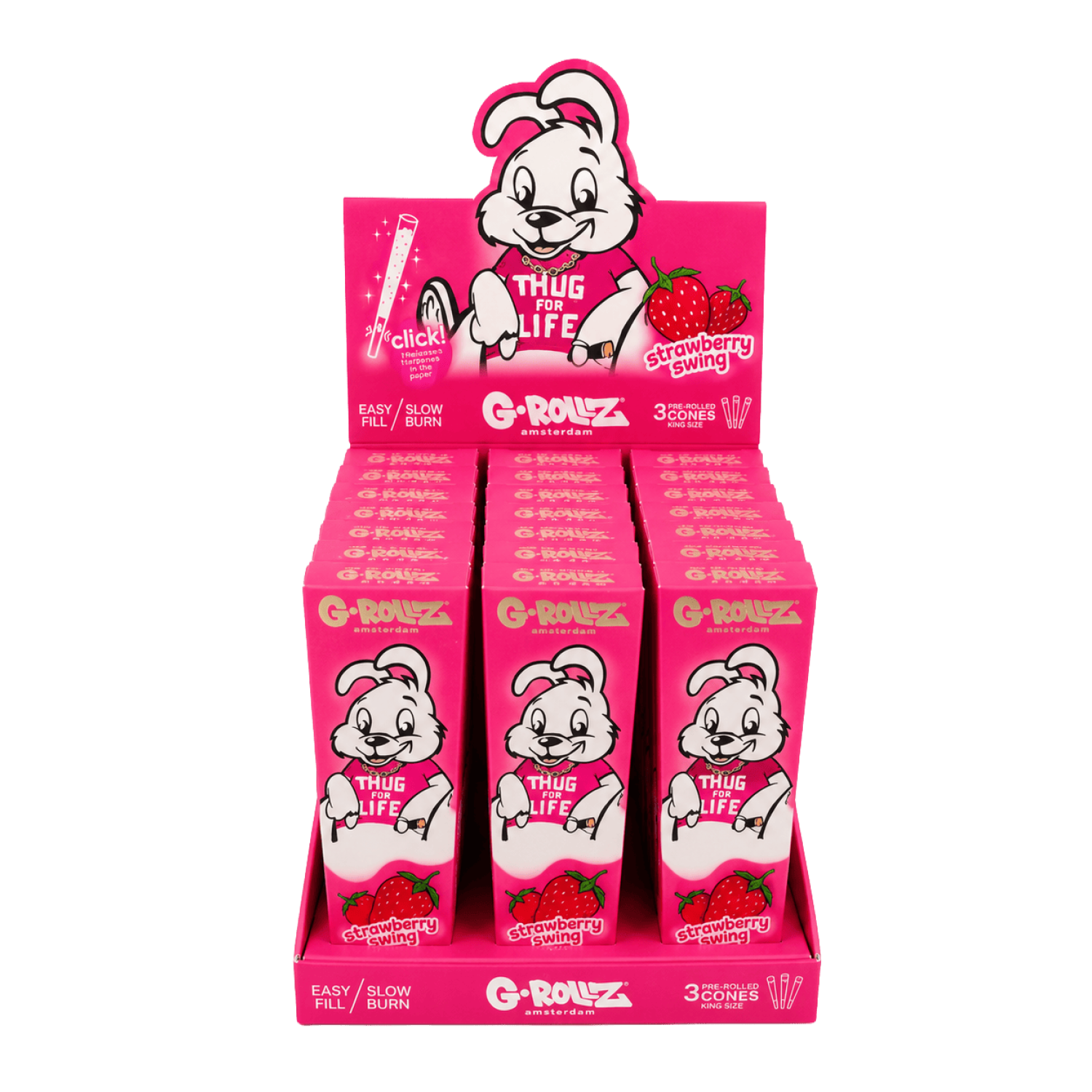 G-ROLLZ  Banky's Graffiti  " Strawberry Swing " 3er Pop Cones 24er Display