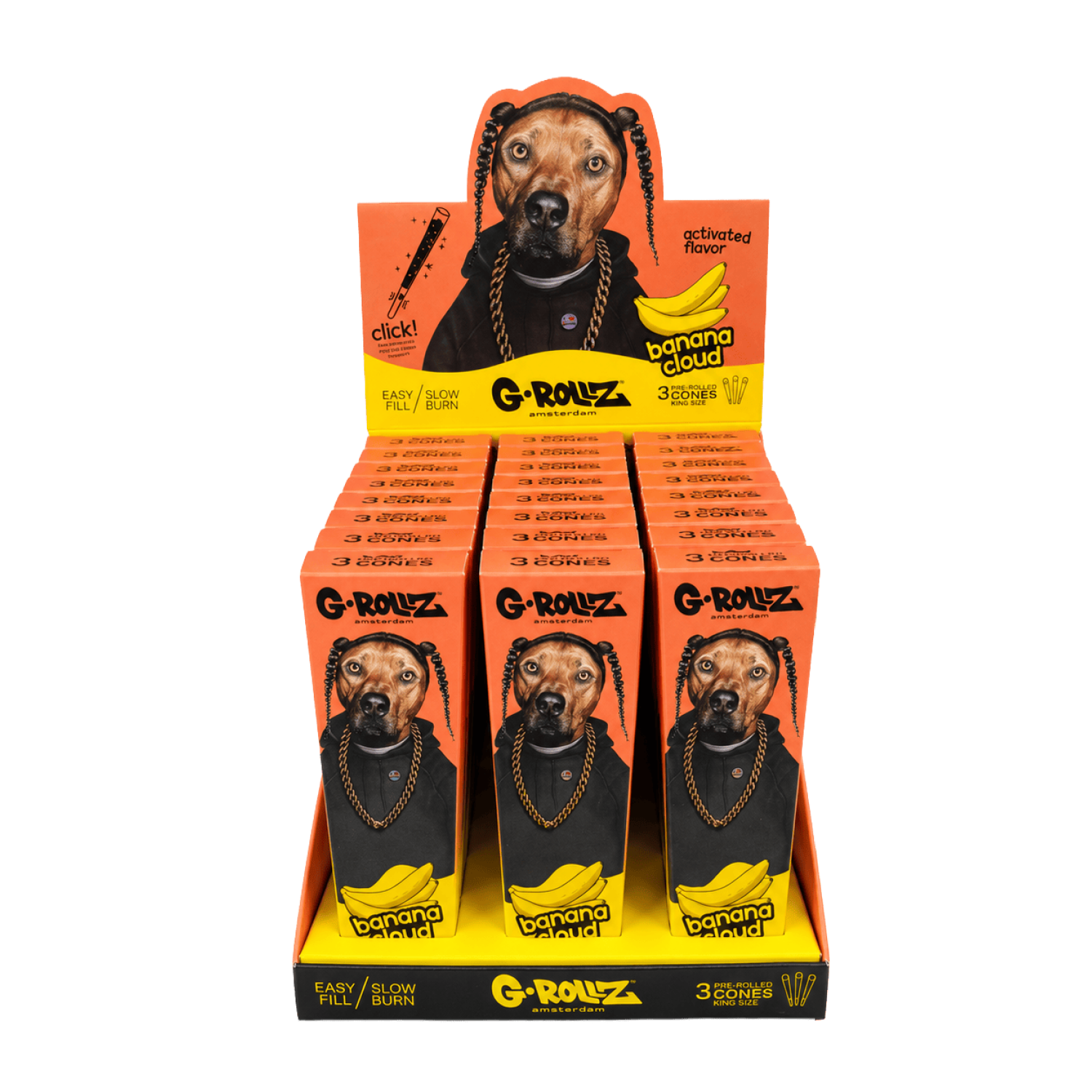 G-ROLLZ  Pets " Banana Cloud "  3er Pop Cones 24er Display