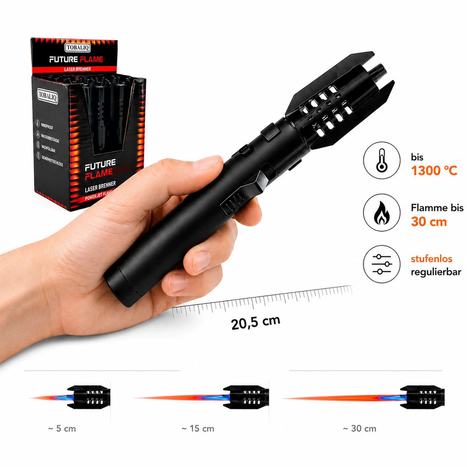 Tobaliq Jet-Flame Brenner H-20,5 cm "Future Flame" VE-6