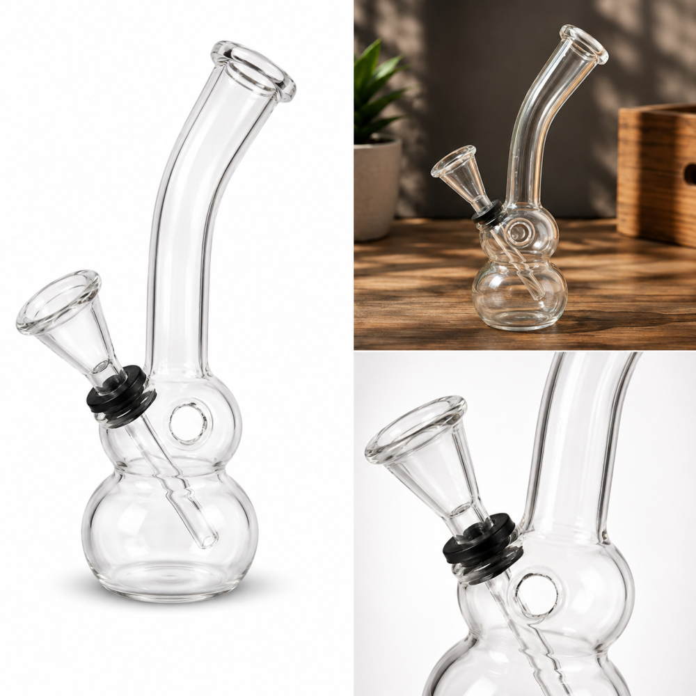 Bullet | Glasbong Kugel Base, Chillum mit Gummidichtung  | Höhe: 13 cm, Ø: 45/20 mm