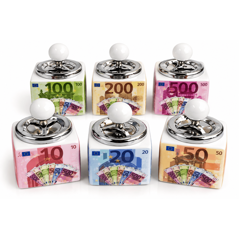 Euro Money Design Automatic Ashtray – Chrome Spinner Lid 
