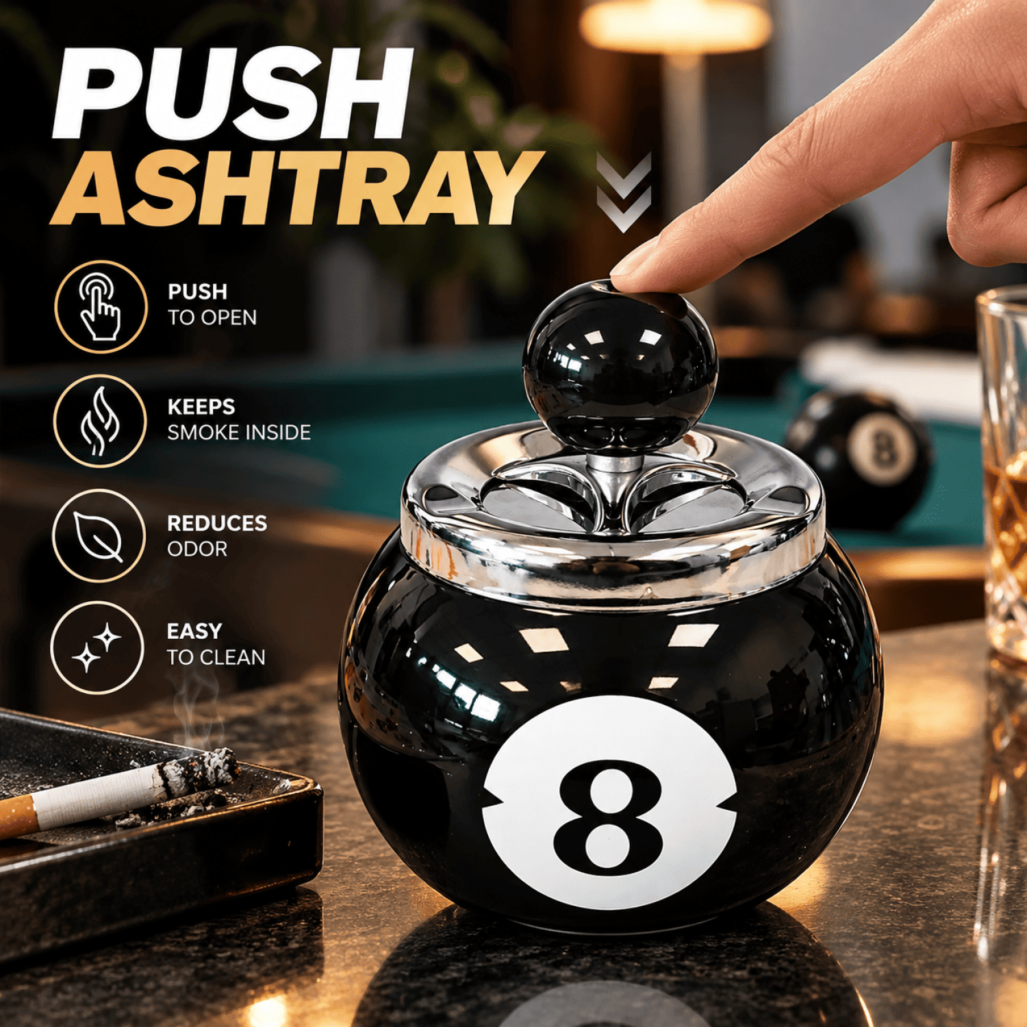 Metal Ashtray zum drucken vers. Muster