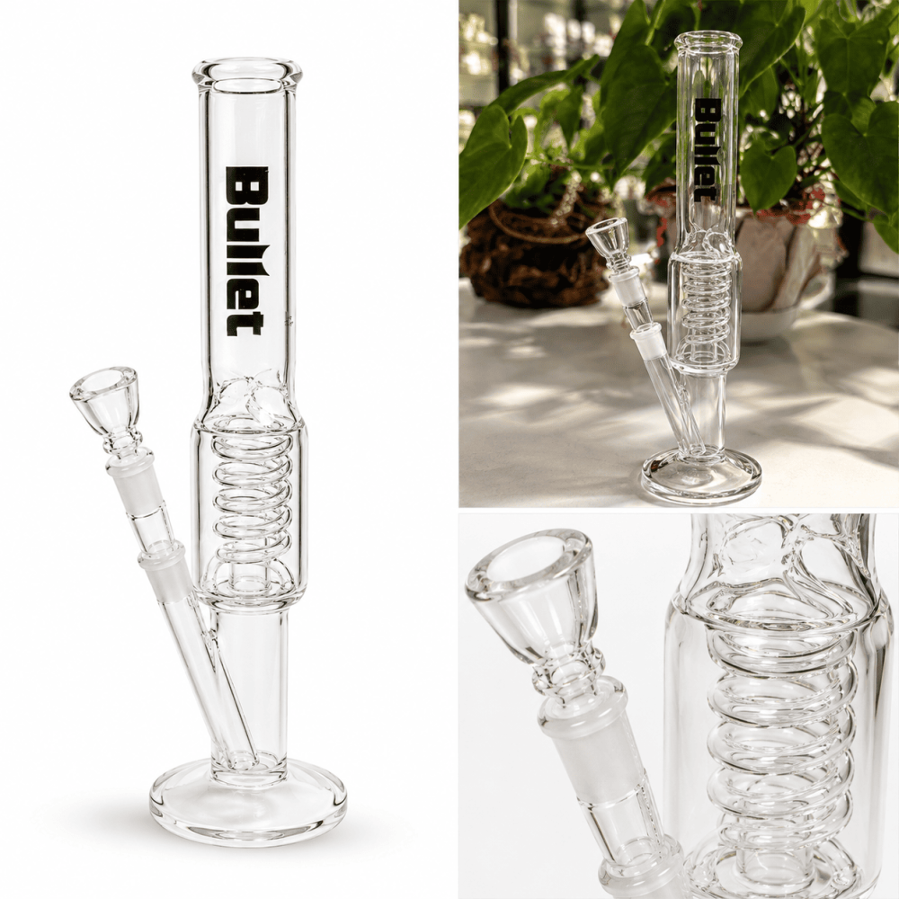 Bullet Glass Zylinder mit Perkolator and Eis  | Hoch: 39cm Ø: 50/40mm Schliff: 18.8mm