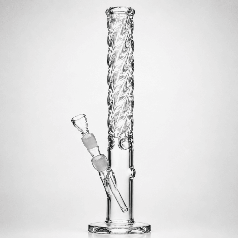 Bullet Schwer Glass Zylinder spirale mit Eis | Hoch: 45cm Ø: 50mm Schliff: 18.8mm