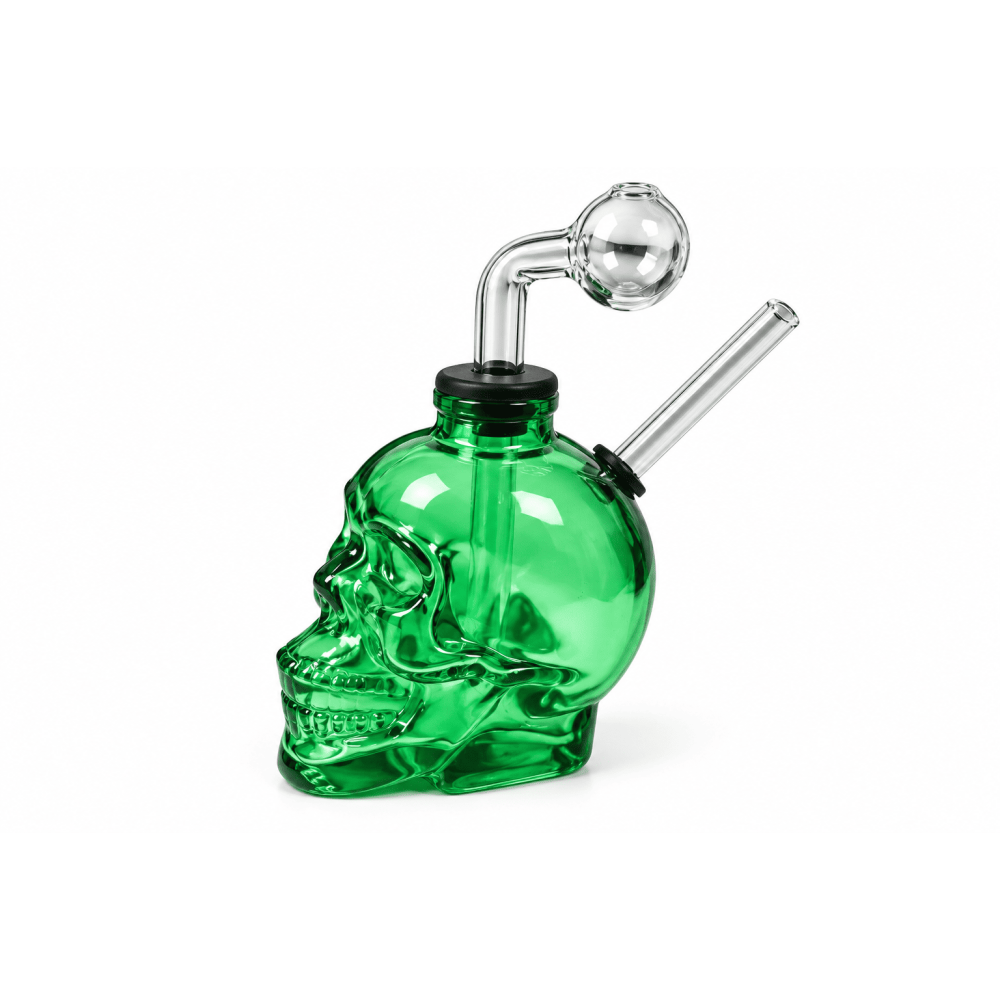 OIL Bong mit Totenkop 15cm. vers.Farbe  VE-5