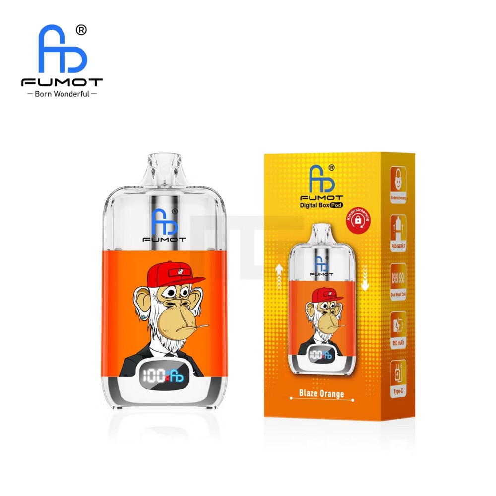 Fumot Digital Box Pod Mesh Coil „Blaze Orange“ – 850-mAh-Akku