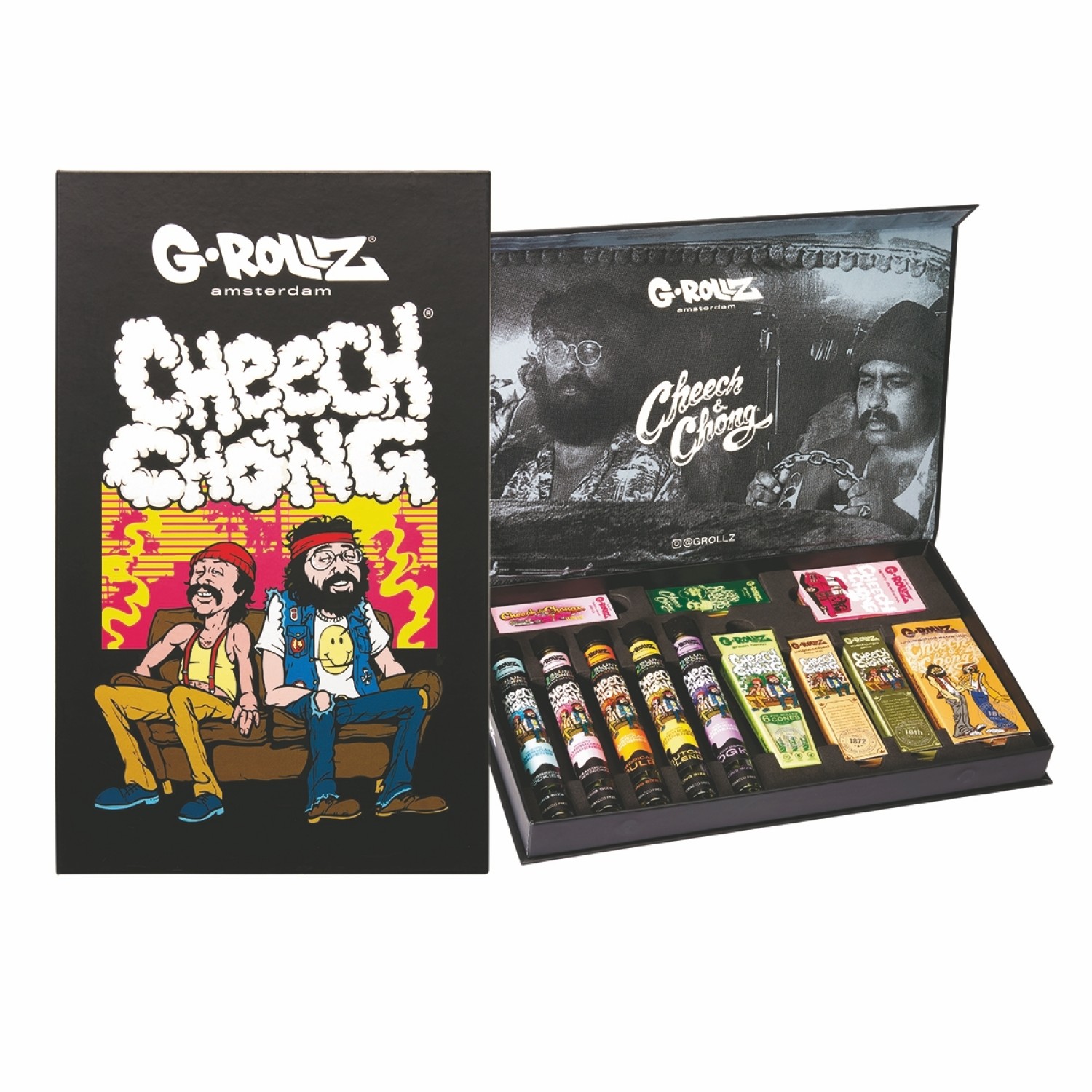 G-Rollz | Cheech & Chong Groß Geschenkbox – 17-Stück Premium-Smoking-Kit