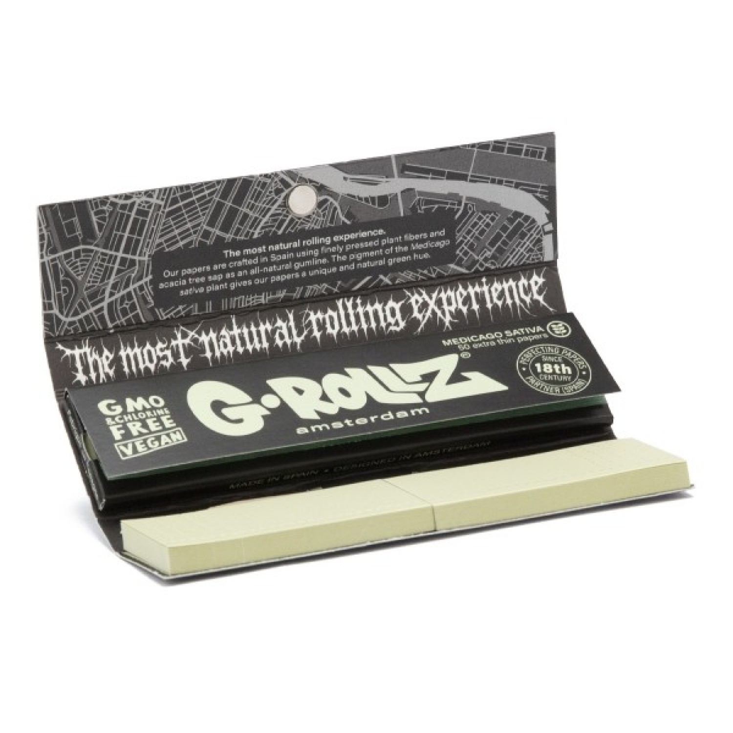 G-Rollz | ,,Wizard" King Size M. Sativa Papers mit Tips - 50 Blättchen pro Heftchen (20er Display)