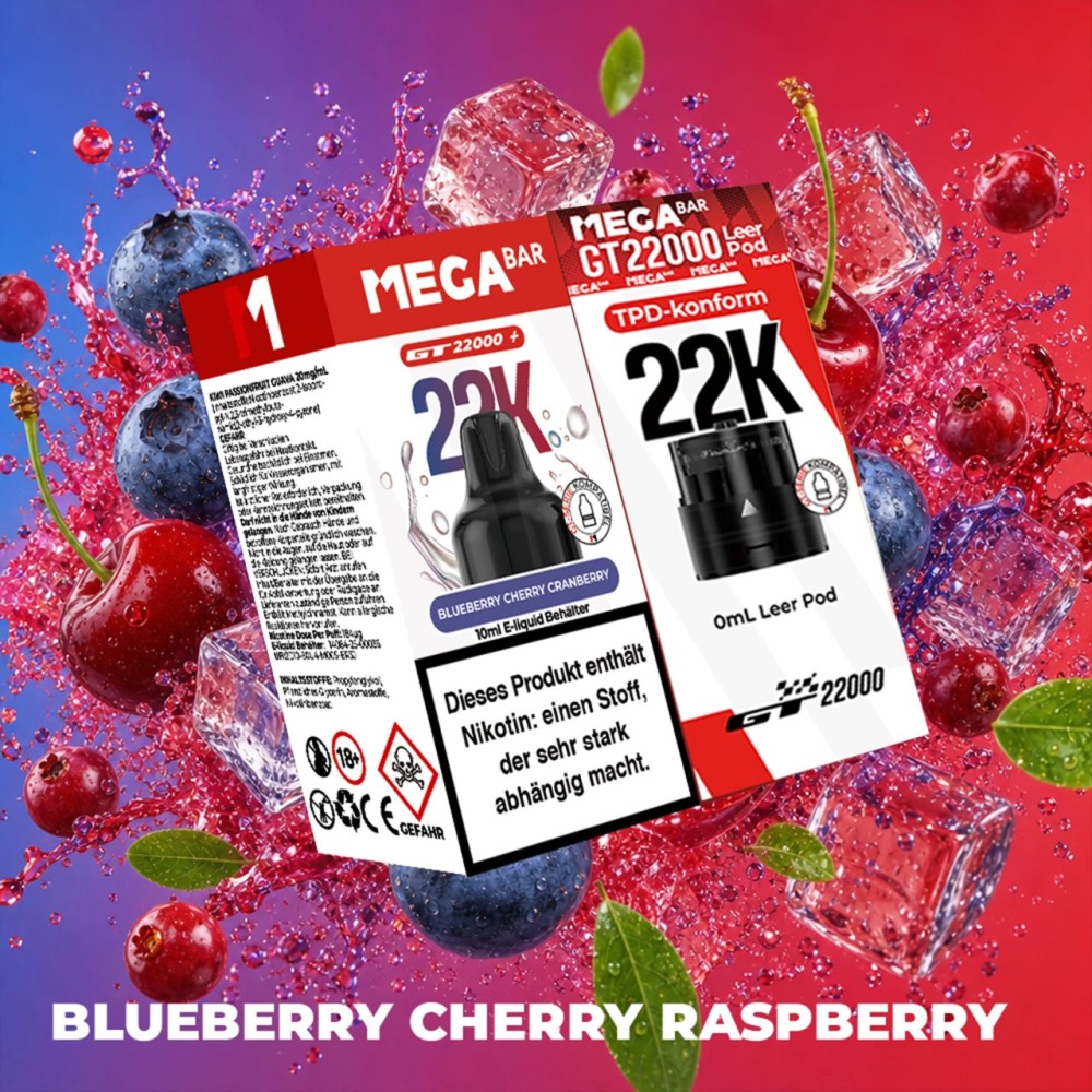 MegaBar GT 22000 Pod 10ml - Blueberry Cherry Cranberry