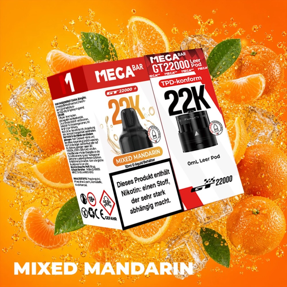  MegaBar GT 22000 Pod 10ml - Mixed Mandarin