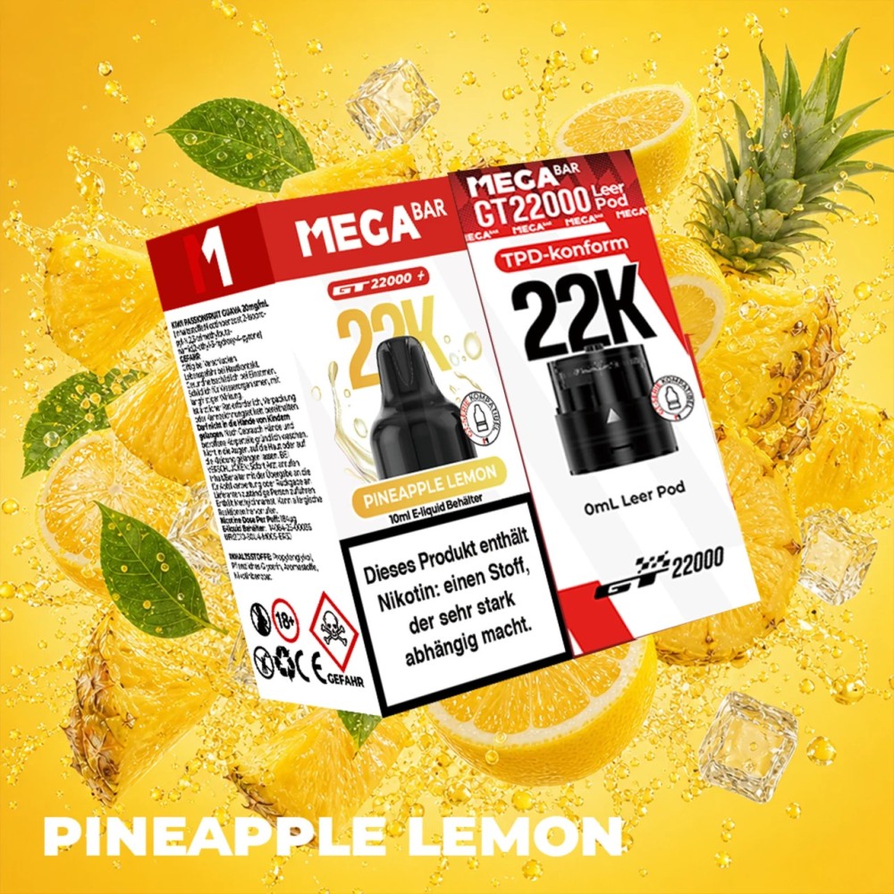  MegaBar GT 22000 Pod 10ml - Pineapple Lemon
