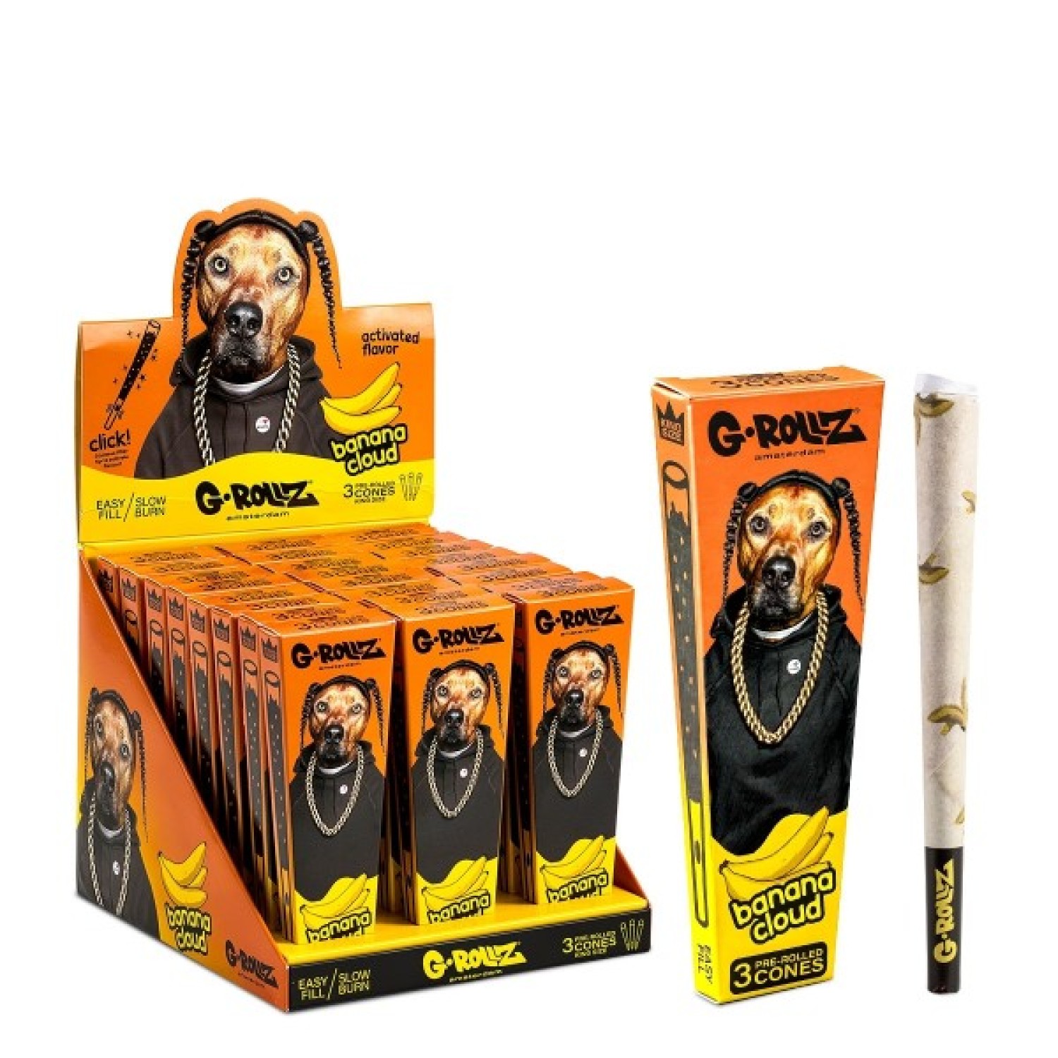 G-ROLLZ  Pets " Banana Cloud "  3er Pop Cones 24er Display