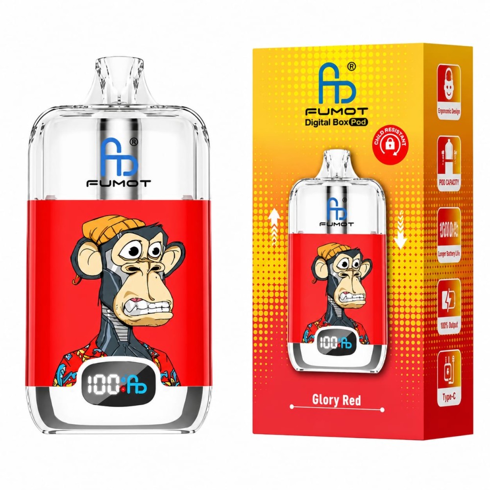 Fumot Digital Box Pod Mesh Coil „Glory Red“ – 850-mAh-Akku