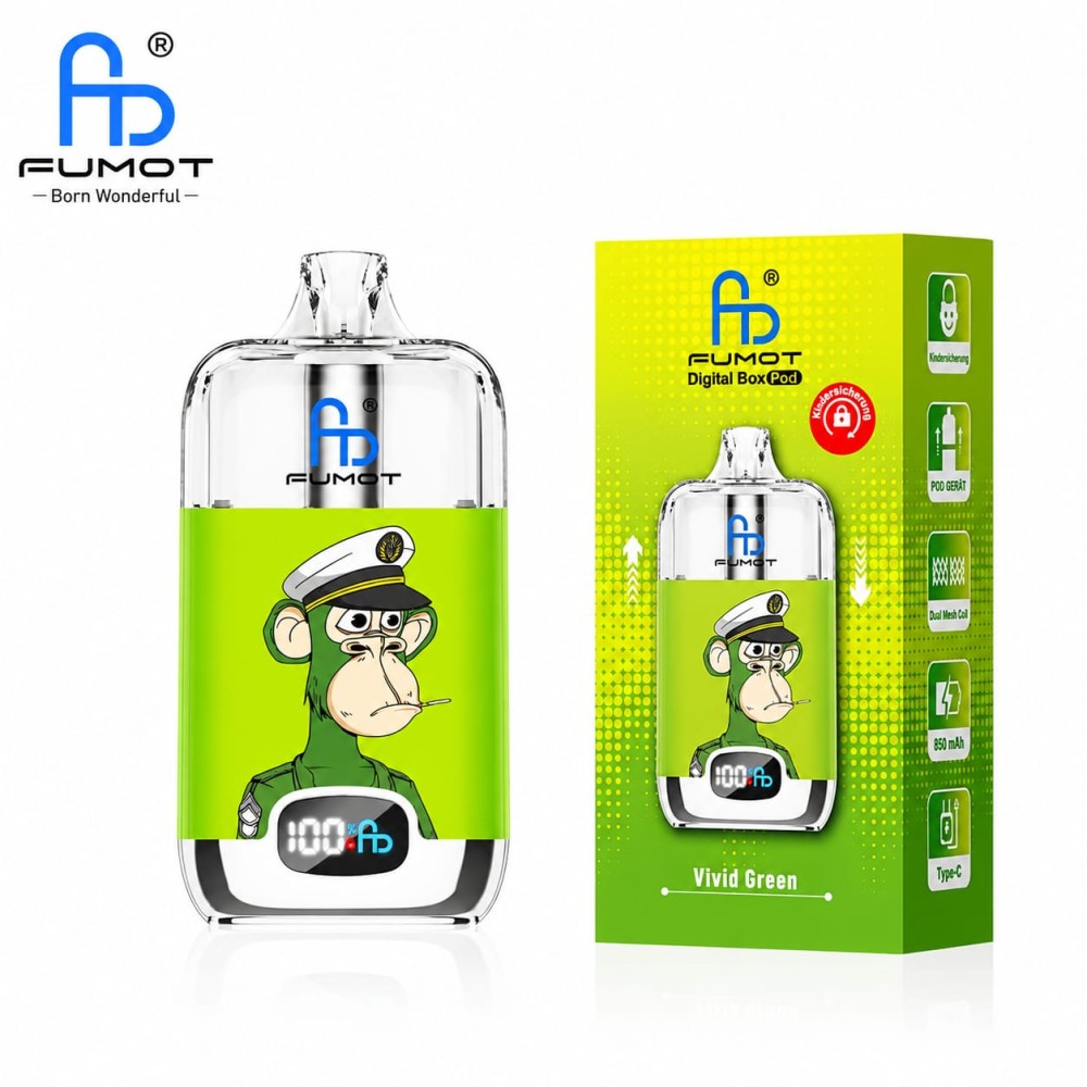 Fumot Digital Box Pod Mesh Coil „Vivid Green“ – 850-mAh-Akku