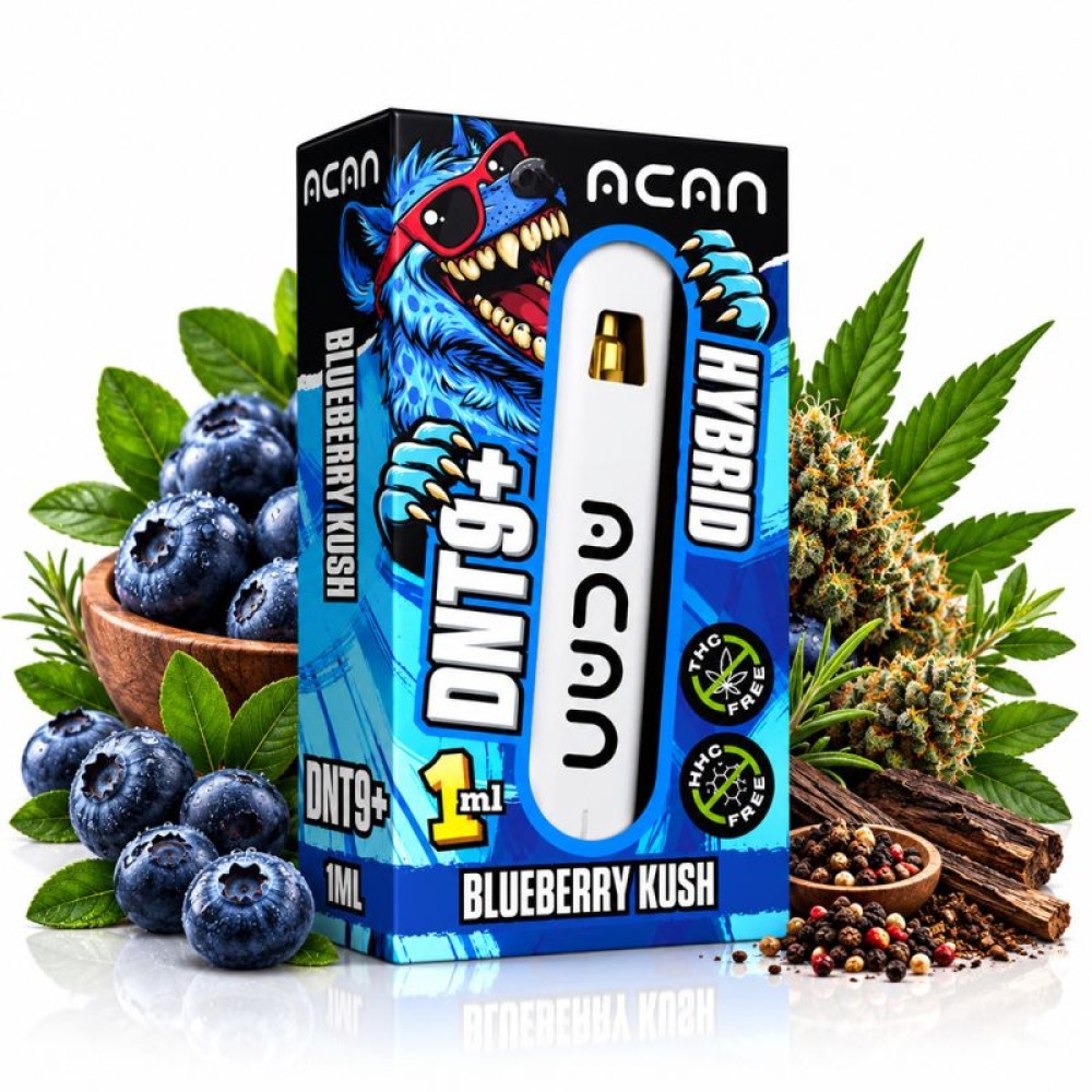DNT9+ ACAN  Vape - "Blueberry Kush" Hybrid 1ml