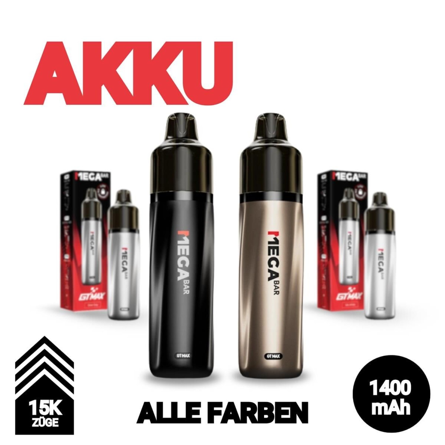  MegaBar GT Max Akkuträger Vers. Farbe Betterie 1400mAh  VE-5