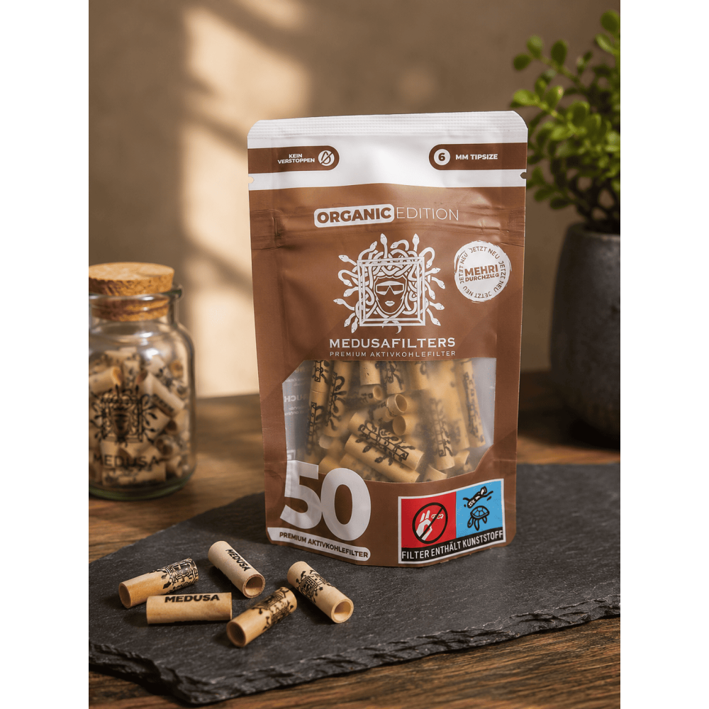 Medusa Aktivkohlefilt slim Organic ø 6mm 50er Beut