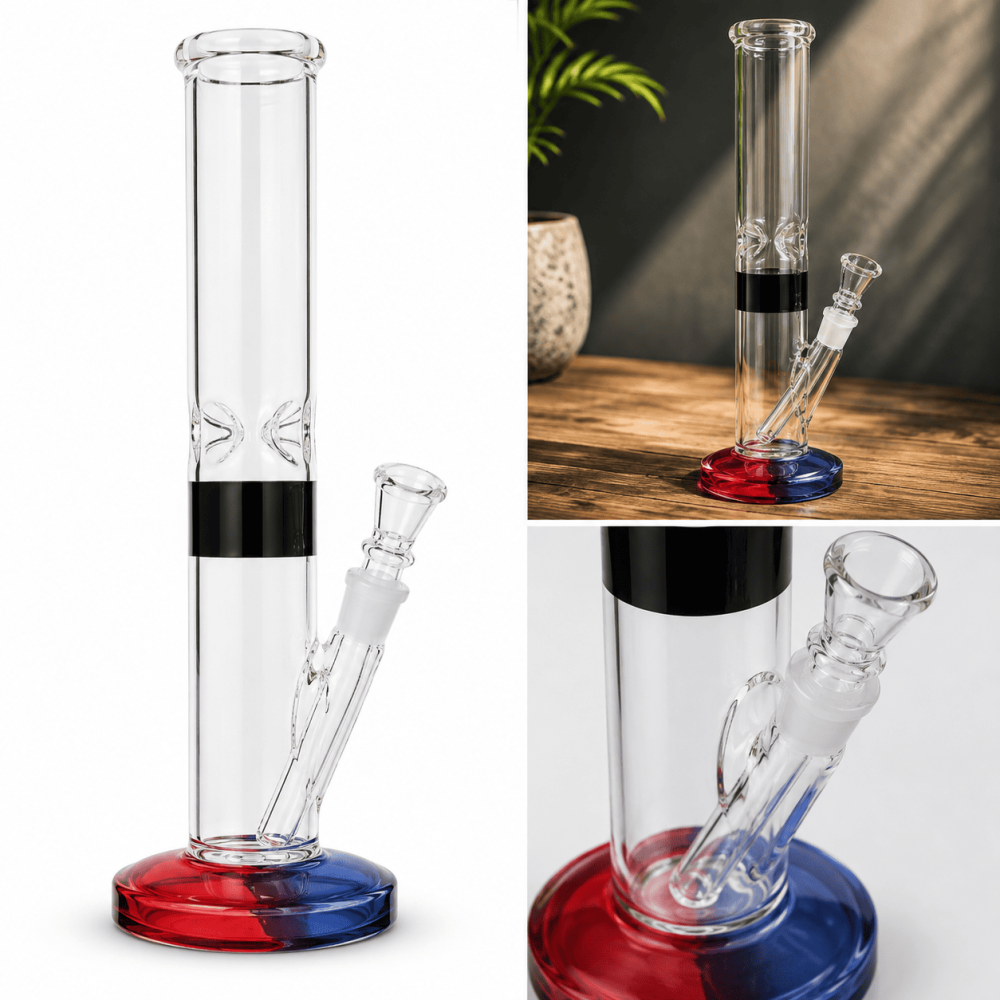 Glasbong mit Eis | H: 30cm, Ø: 45mm, Schliff: 18.8mm